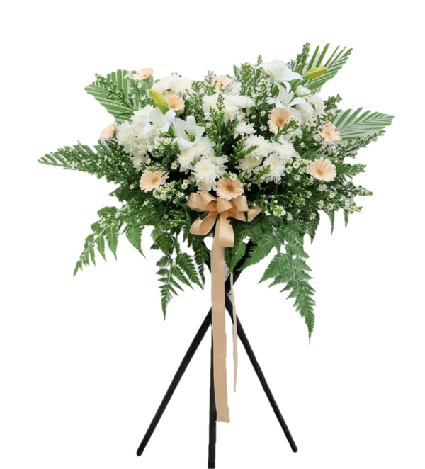 Condolence Wreath on Tripod Stand | W588 - Jade Valley Gifts & Floral Design Centre