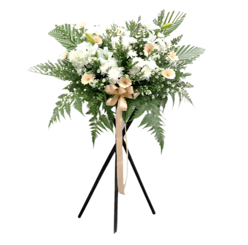 Condolence Wreath on Tripod Stand | W588 - Jade Valley Gifts & Floral Design Centre