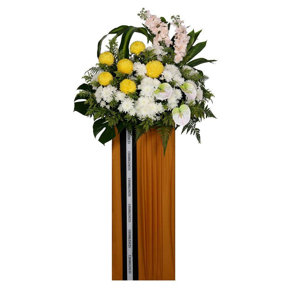Condolence Wreath with Fresh Cut Flowers 175cm | W479 - Jade Valley Gifts & Floral Design Centre