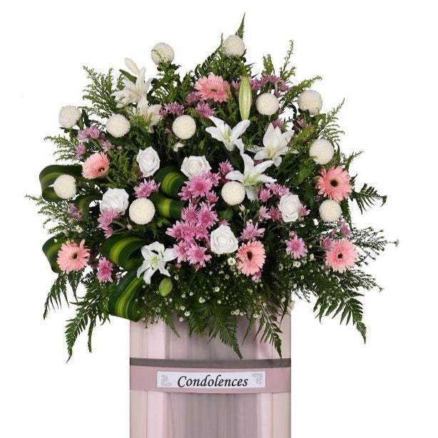 Condolence Wreath with Fresh Cut Flowers 175cm | W483 - Jade Valley Gifts & Floral Design Centre