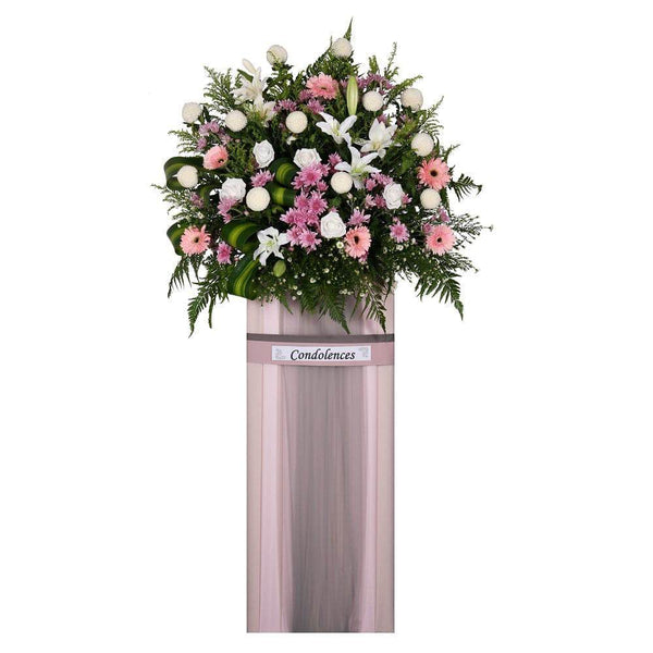 Condolence Wreath with Fresh Cut Flowers 175cm | W483 - Jade Valley Gifts & Floral Design Centre