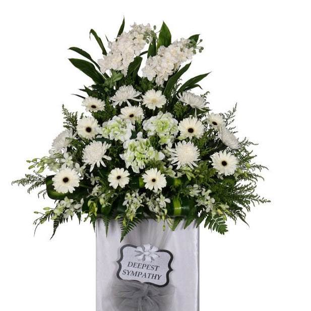 Condolence Wreath with Fresh Cut Flowers 180cm | W481 - Jade Valley Gifts & Floral Design Centre