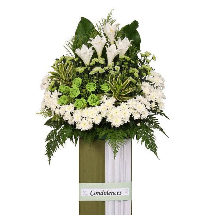 Condolence Wreath with Fresh Cut Flowers | W469 - Jade Valley Gifts & Floral Design Centre