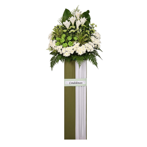 Condolence Wreath with Fresh Cut Flowers | W469 - Jade Valley Gifts & Floral Design Centre