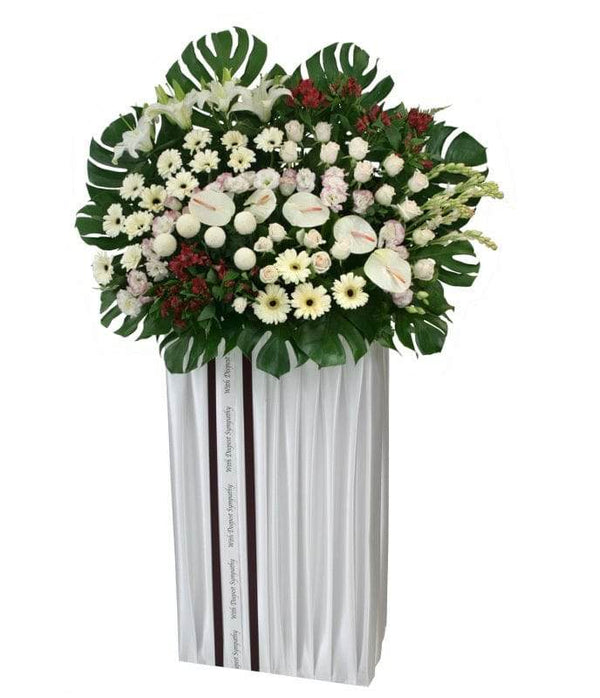 Condolence Wreath with Fresh Cut Flowers | W497 - Jade Valley Gifts & Floral Design Centre