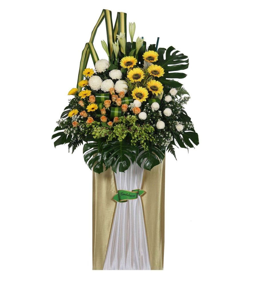 Condolence Wreath with Fresh Cut Flowers | W498 - Jade Valley Gifts & Floral Design Centre