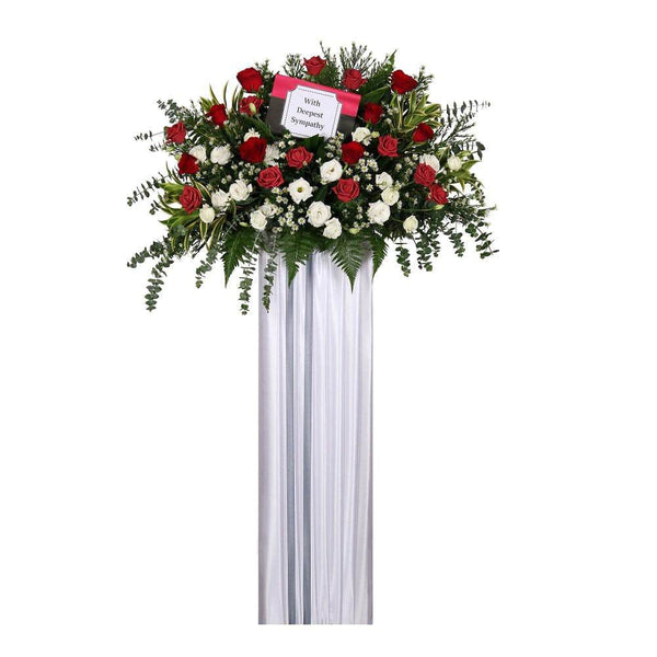 Condolence Wreath with Fresh Cut Roses - Two Colour Way| W486 - Jade Valley Gifts & Floral Design Centre