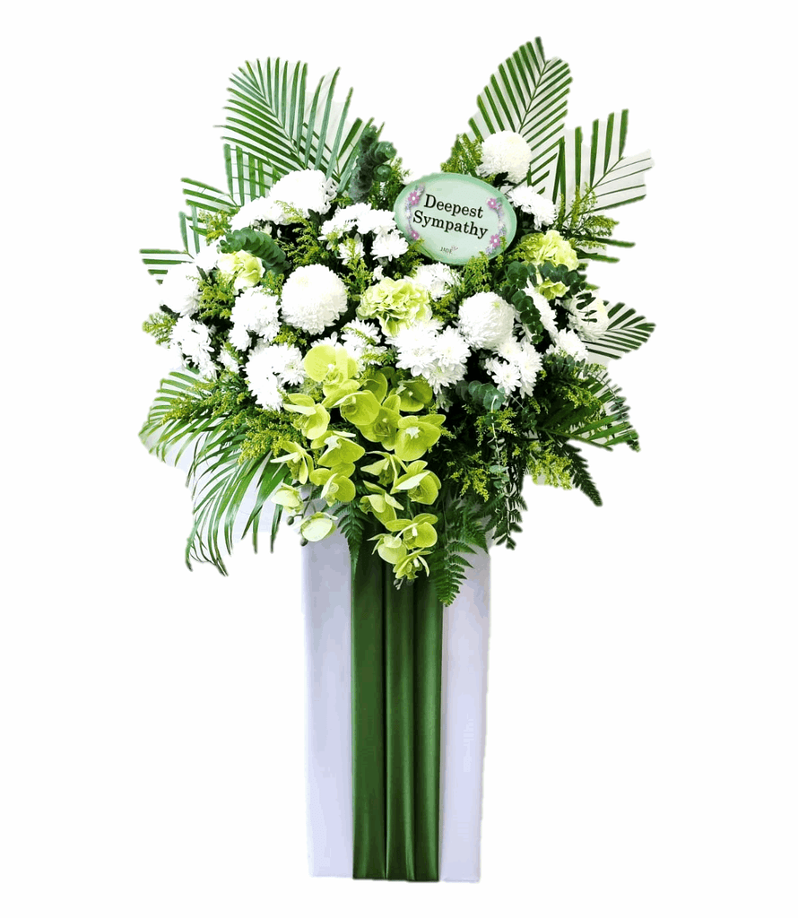 Condolence Wreath with Fresh Cut Roses | W490 - Jade Valley Gifts & Floral Design Centre