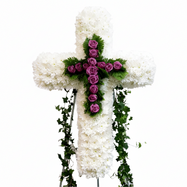 Cross Wreath with Double Cross | C427 - Jade Valley Gifts & Floral Design Centre