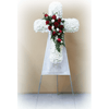 Cross Wreath with Fresh Cut Roses  | C425 - Jade Valley Gifts & Floral Design Centre