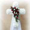 Cross Wreath with Fresh Cut Roses  | C425 - Jade Valley Gifts & Floral Design Centre