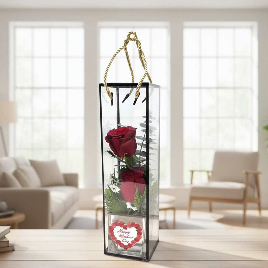 Just 2 Red Rose| V21A-B - Jade Valley Gifts & Floral Design Centre