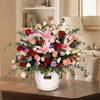 French Roses & Lilies Table Arrangement | TB136 - Jade Valley Gifts & Floral Design Centre