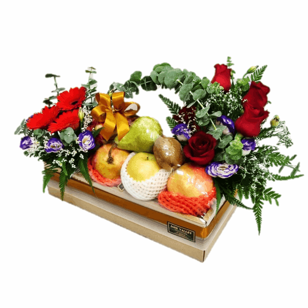 Fruit & Flowers Get Well Basket - 2 sizes | FF168 - Jade Valley Gifts & Floral Design Centre