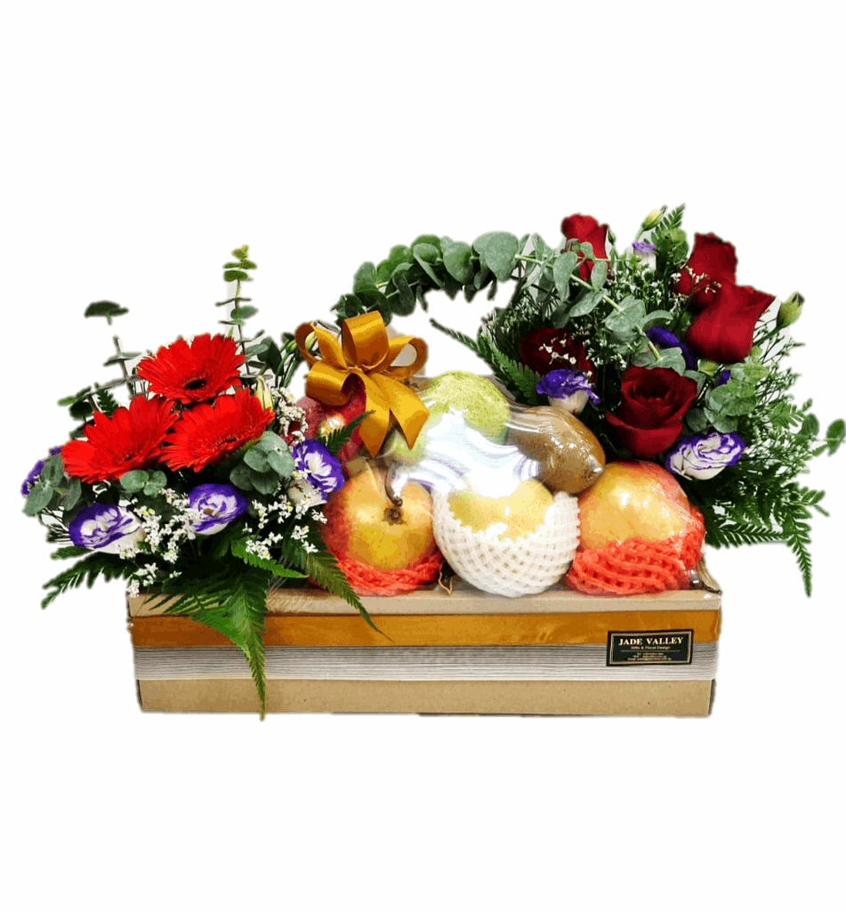 Fruit & Flowers Get Well Basket - 2 sizes | FF168 - Jade Valley Gifts & Floral Design Centre