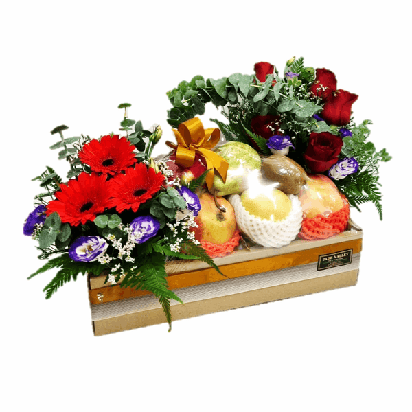 Fruit & Flowers Get Well Basket - 2 sizes | FF168 - Jade Valley Gifts & Floral Design Centre