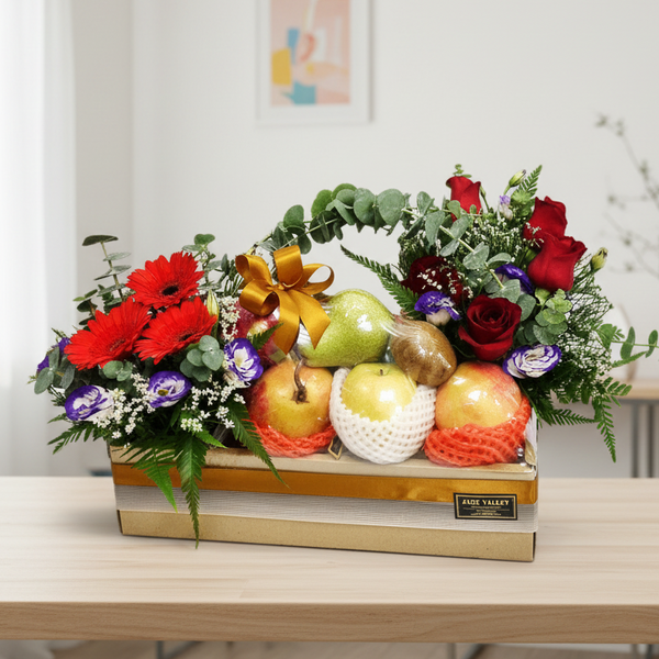 Fruit & Flowers Get Well Basket - 2 sizes | FF168 - Jade Valley Gifts & Floral Design Centre