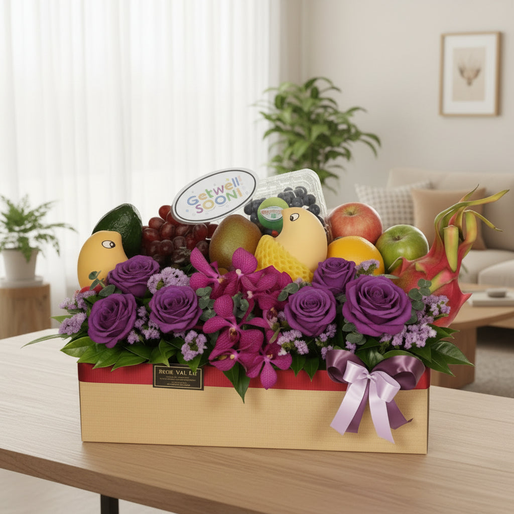 Fruit & Flowers Get Well Basket | FF152 - Jade Valley Gifts & Floral Design Centre