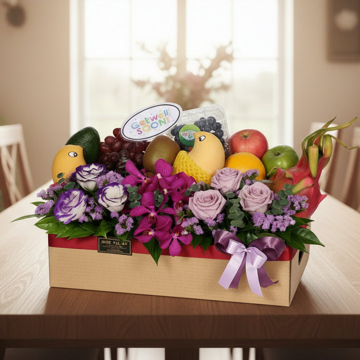 Fruit & Flowers Get Well Basket | FF152 - Jade Valley Gifts & Floral Design Centre
