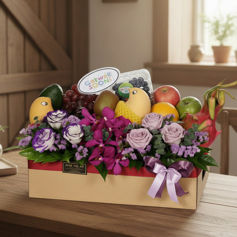 Fruit & Flowers Get Well Basket | FF152 - Jade Valley Gifts & Floral Design Centre