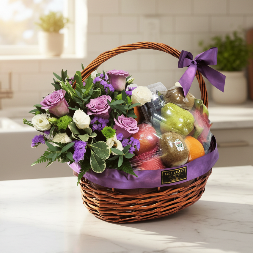 Fruit & Flowers Get Well Basket | FF166 - Jade Valley Gifts & Floral Design Centre