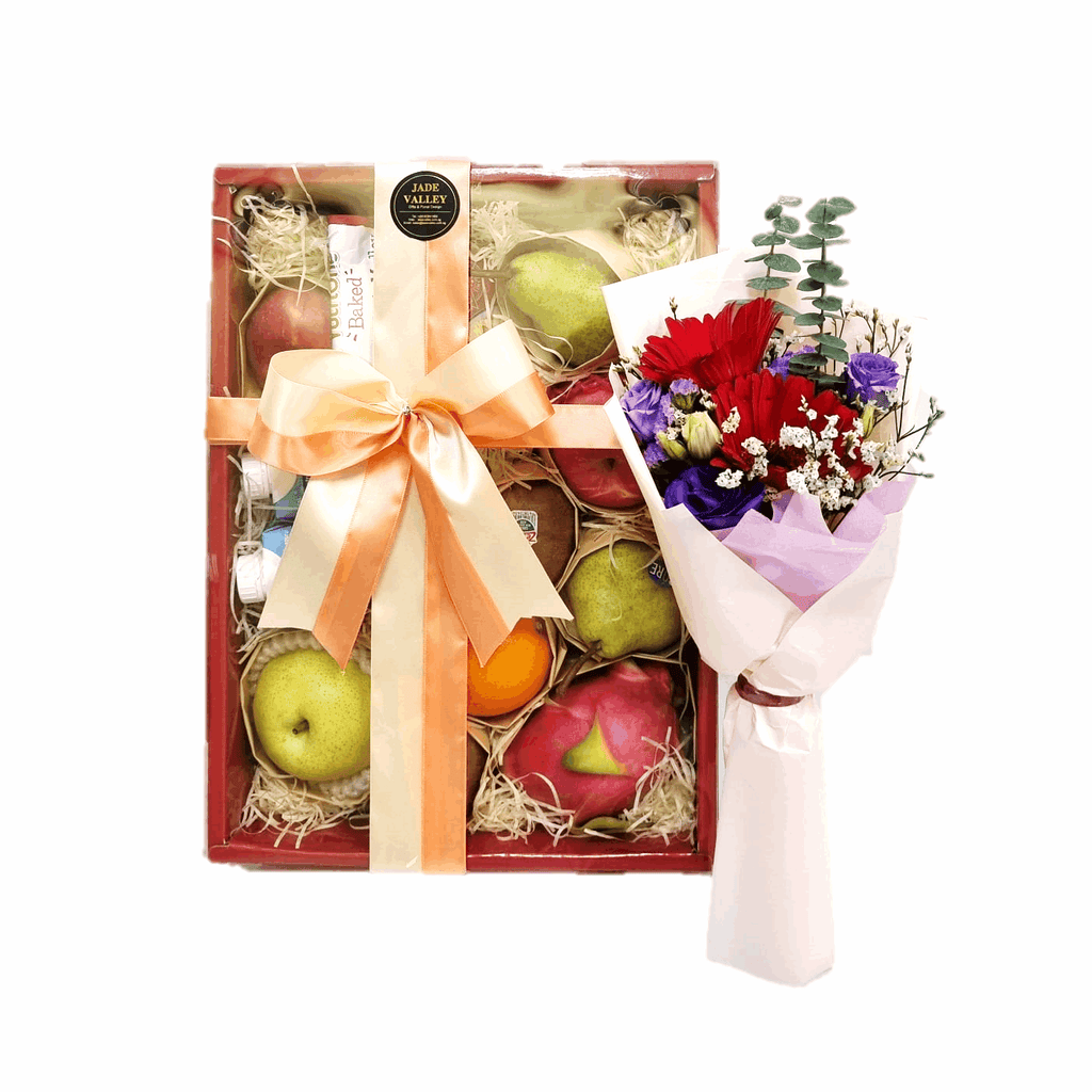Fruit & Flowers Hamper | HF220 - Jade Valley Gifts & Floral Design Centre