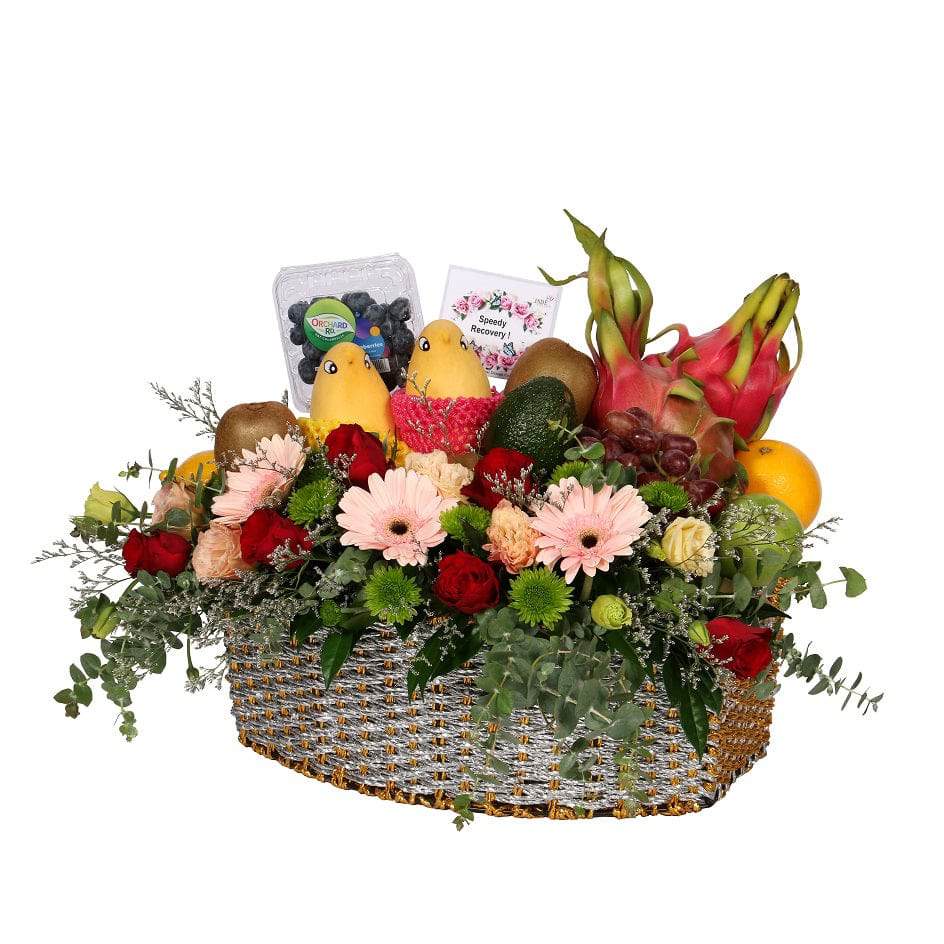 Fruits & Flowers Get Well Basket |FF159 - Jade Valley Gifts & Floral Design Centre