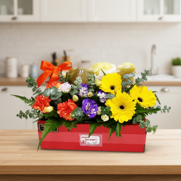 Fruits & Flowers Get Well Gift Box | FF150 - Jade Valley Gifts & Floral Design Centre
