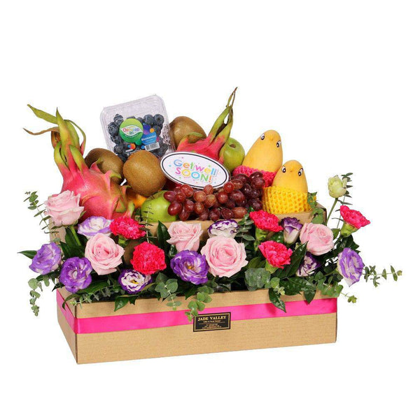 Fruits & Flowers Get Well Gift Box | FF156 - Jade Valley Gifts & Floral Design Centre