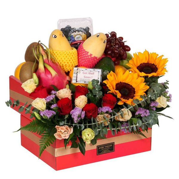 Fruits & Flowers Get Well Hamper | FF154 - Jade Valley Gifts & Floral Design Centre
