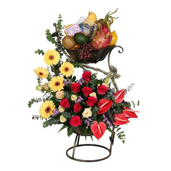 Fruits & Flowers Get Well in Fruit Stand | FF160 - Jade Valley Gifts & Floral Design Centre
