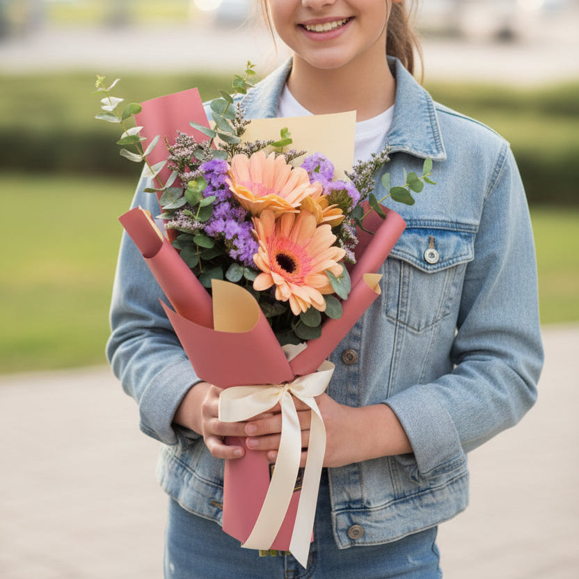 Gerbera Hand Bouquet | BQ158 - Jade Valley Gifts & Floral Design Centre