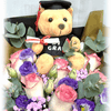 Graduation Bear with Roses Hand Bouquet | BQ143 - Jade Valley Gifts & Floral Design Centre