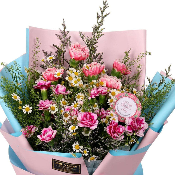 Hand Bouquet Carnation | BQ146 - Jade Valley Gifts & Floral Design Centre