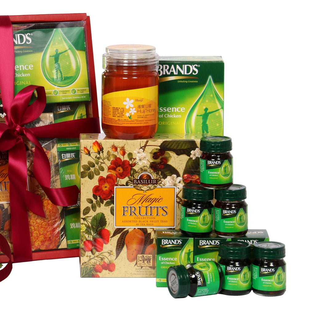 Health Food Hamper with Bouquet | MD90 - Jade Valley Gifts & Floral Design Centre