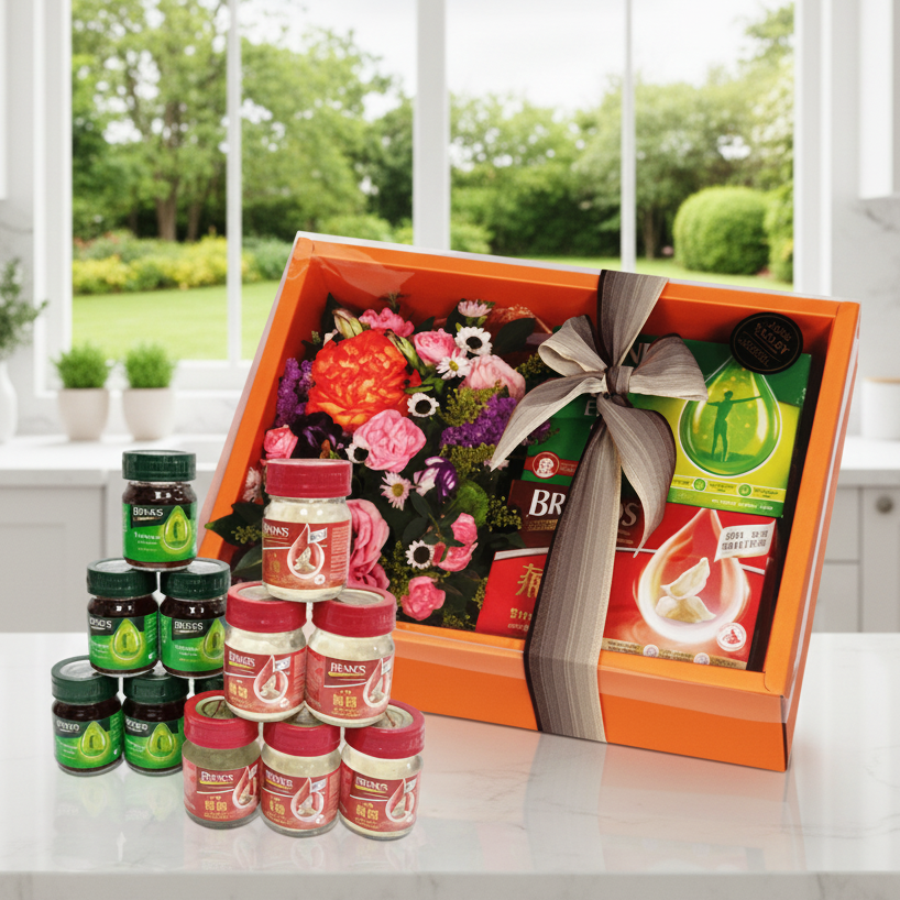 Health Food Hamper with Flowers | MD91 - Jade Valley Gifts & Floral Design Centre