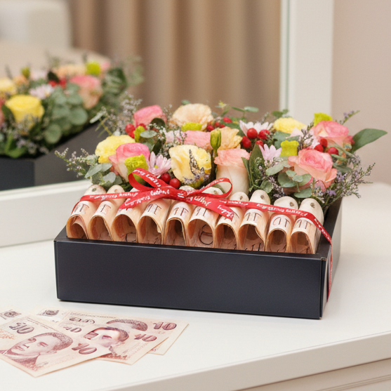 Money Box Flowers | MD102 - Jade Valley Gifts & Floral Design Centre