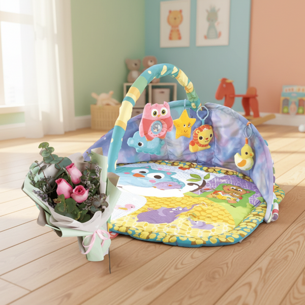 Newborn Baby Play Mat with Flowers | B258 - Jade Valley Gifts & Floral Design Centre