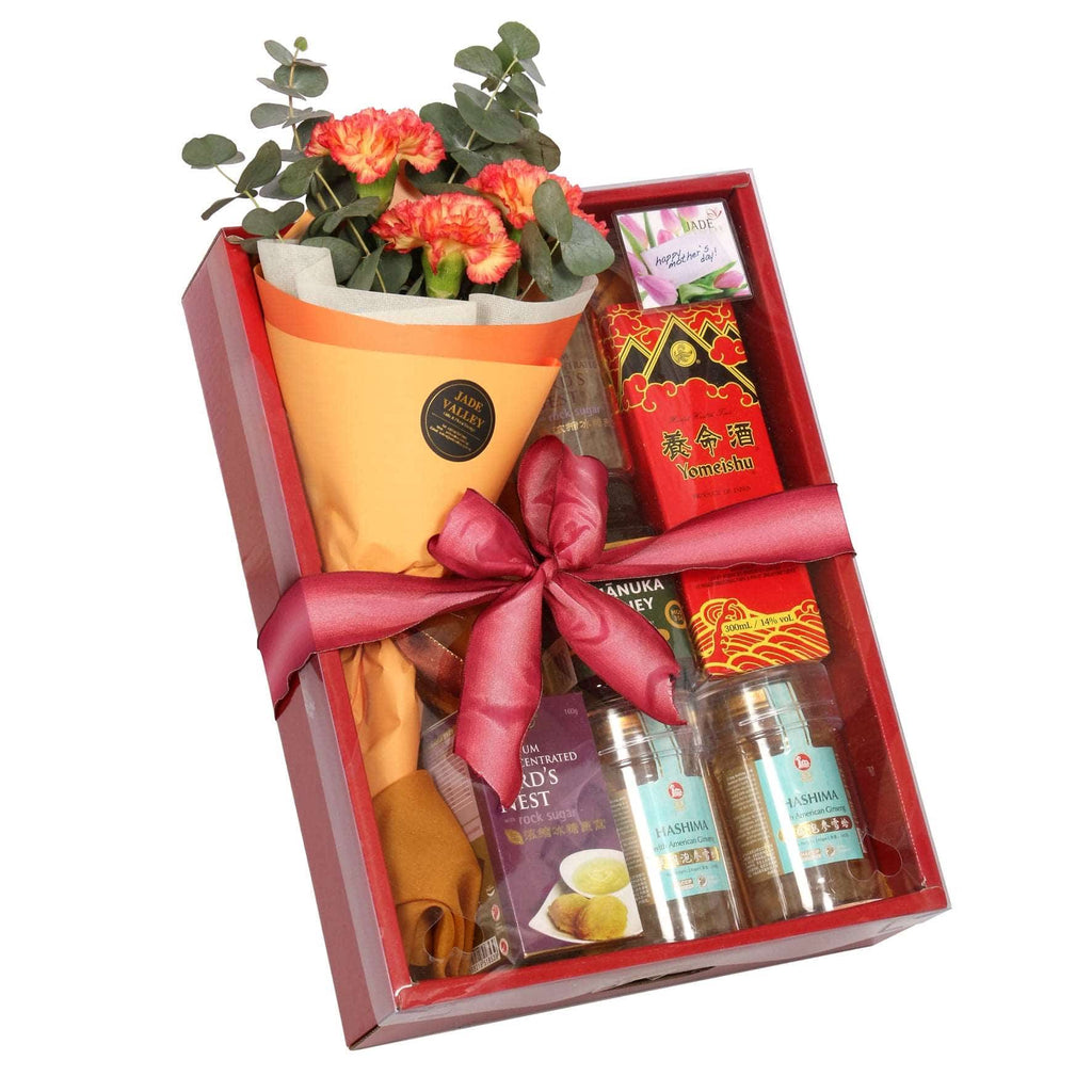 Premium Health Food Hamper with flowers | MD87 - Jade Valley Gifts & Floral Design Centre