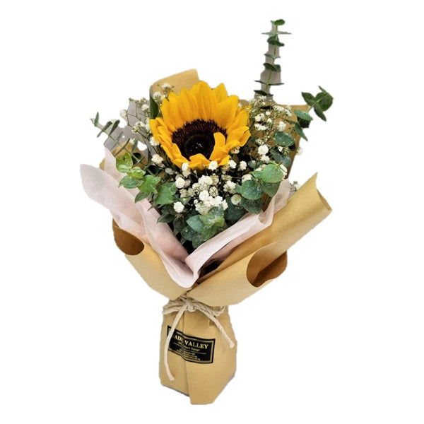 Single Sunflower Hand Bouquet | BQ153 - Jade Valley Gifts & Floral Design Centre