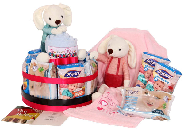 Soft Toy with Assorted Baby Gifts | B222 - Jade Valley Gifts & Floral Design Centre