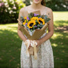 Sunflower Hand Bouquet with Graduation Bear Opt | BQ144 - Jade Valley Gifts & Floral Design Centre