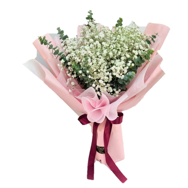 White Baby's Breath Hand Bouquet | BQ155 - Jade Valley Gifts & Floral Design Centre